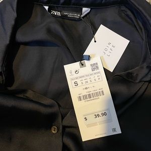 Zara Black Button Down Dress